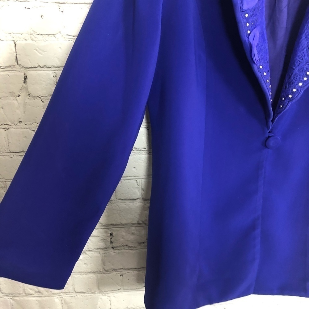Moshita Royal Blue Straight Suit Jacket size 14 - Picture 7 of 8
